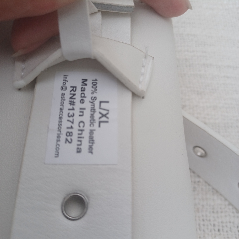 bebe White Studded Logo Crossbody Belt Bag - Picture 6 of 8